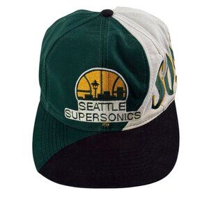Seattle Supersonics Sonics Basketball Cap Hat Snapback Drew Pearson Twill Vtg